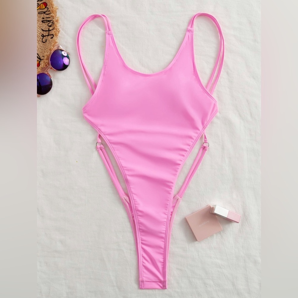 Pink one piece swimsuit